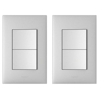 Legrand 羅格朗 Apella 銀色 Simple 2孔開關, 2個