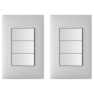 Legrand 羅格朗 Apella 銀色 Simple 3開關, 2個