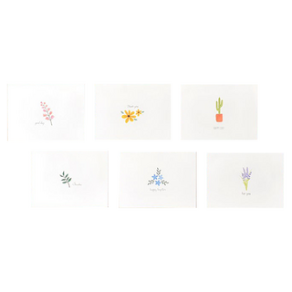 Walgadaks 小花園 2 迷你卡片6件組 混和顏色 9x6.7cm 卡片信封套裝, 1組