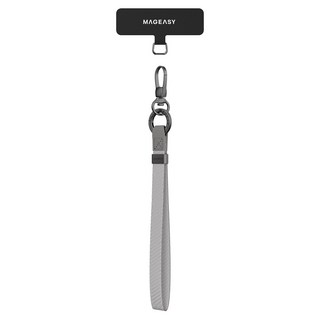 MAGEASY Wrist Strap 手腕掛繩 + 掛繩片組 15mm, 金屬灰, 1組