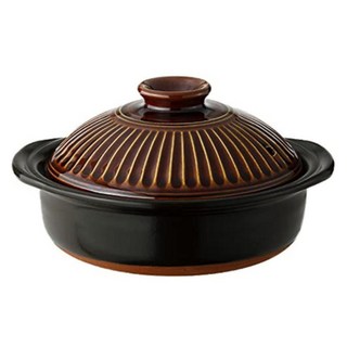 SAJI 佐治陶器 菊花系列飴釉9號湯鍋 日本製 2.7L, 31cm, 1個