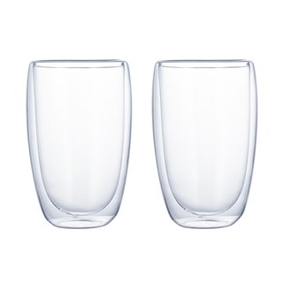 JOSIC 雙層高硼硅耐熱玻璃杯 14 x 9cm 450ml, 透明色, 2個
