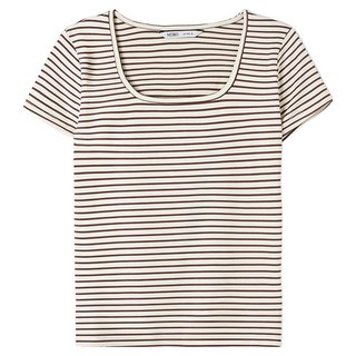 MIXXO 女款方領條紋短袖T恤