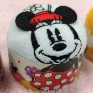 Disney 迪士尼 蛋糕毛巾 可愛造型精梳棉面巾 花卉印花 柔軟吸水 25 x 25cm, 米妮, 1條
