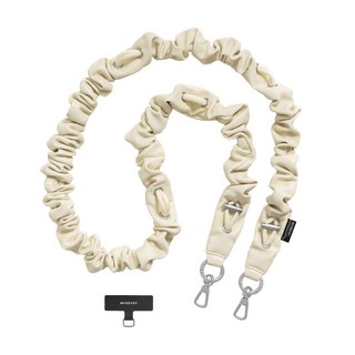 MAGEASY Scrunchie Strap 掛繩 + 掛繩片組, 皮革白, 1組
