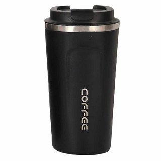 翻蓋直飲304咖啡保溫杯, 黑色, 500ml, 1個