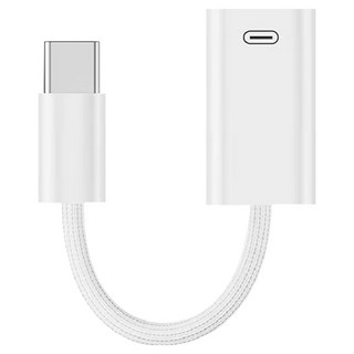 biaze 畢亞茲 蘋果15耳機轉接頭/Type-C-Lightning轉換器, 白色, 1個