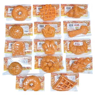 托伊茲戴 紓壓捏捏樂麵包麻糬軟軟食物玩具14件組, 1套, 60g, 混合顏色