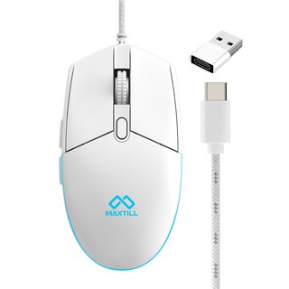 MAXTILL Type-C USB靜音滑鼠ALL IN ONE GM-MCU20, 白色, ALL IN ONE GM-MCU20