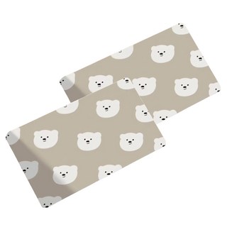 寢室安居 吸水止滑軟式珪藻土地墊, 米色, 2個