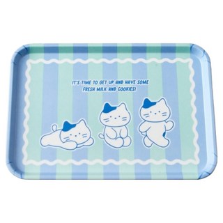 BUTTERSHOP 美耐皿牛奶貓托盤, 1個, 藍色