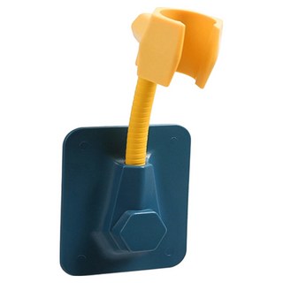 北歐風可調節旋轉免打孔蓮蓬頭支架, 墨綠色 + 黃色, 1個