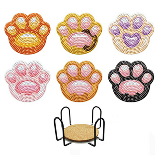 탑피아 집중력 향상 DIY 보석십자수 코스터 6p + 철제선반 세트, CM060, 1세트