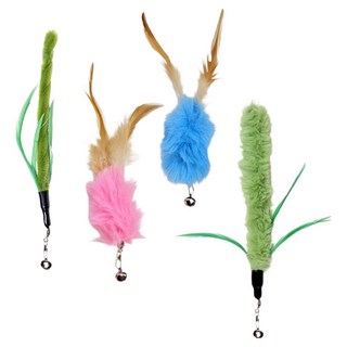 펫츠몬 고양이 보들보들 낚싯대 리필 4종 세트, 혼합색상, 1세트