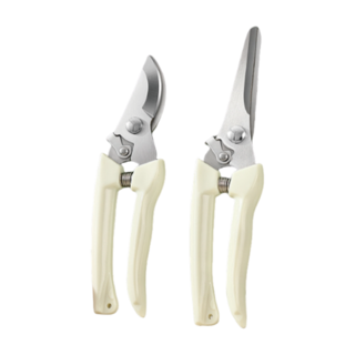 園藝大王 不鏽鋼園藝剪刀/高枝剪/修枝剪/果樹剪/花枝剪刀 直口+彎口 T0002, 1組