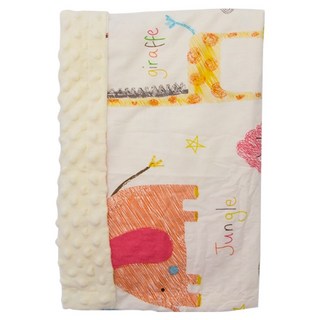 OhBabyLying 秋冬夾棉純棉加絨款荳荳毯, 黃底動物園