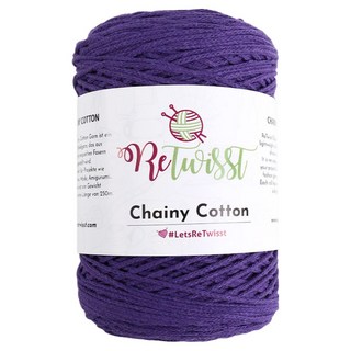 brandyarn ReTwisst Chainy Cotton 編織線 250g, 22 深紫色, 1個