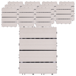 Meric Garden 環保防水防腐拼接塑木地板, 直條灰白色, 12個