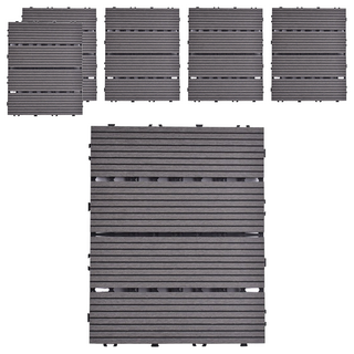 Meric Garden 環保防水防腐拼接塑木地板, 直條灰色, 6個