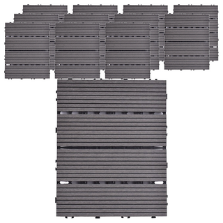 Meric Garden 環保防水防腐拼接塑木地板, 直條灰色, 12個