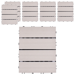 Meric Garden 環保防水防腐拼接塑木地板, 直條灰白色, 6個