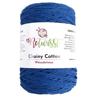 Retwist Chainy Cotton 編織線 250g, 19 藍色, 1個