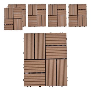 Meric Garden 環保防水防腐拼接塑木地板, 柚木色, 6個
