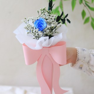 ScentBasket 星辰花單枝玫瑰永生花束, 藍色
