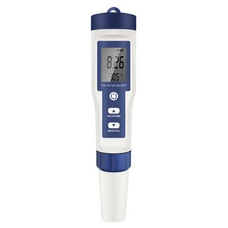 ANTIAN 5合1水質檢測筆/PH值酸堿度/EC/TDS/鹽度/溫度測試儀/檢測器 附緩衝溶液粉末 250ml 3包, 混和顏色, 1盒