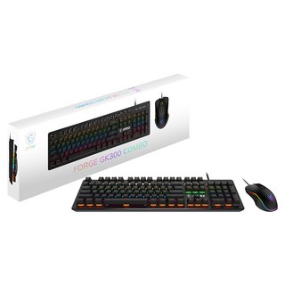 MSI FORGE 유선 키보드 마우스 세트 GK300 COMBO, 혼합색상, 기계식 청축