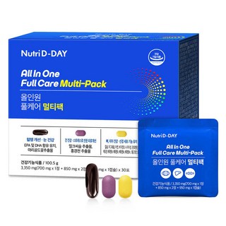 뉴트리디데이 올인원 풀케어 멀티팩 멀티비타민, 30회분, 1개