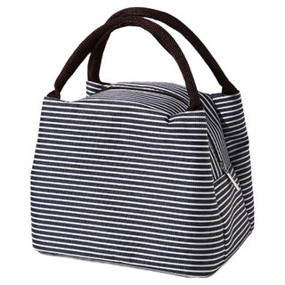 하우즈룸 미니 피크닉 스트라이프 보냉가방, 블랙, 1개