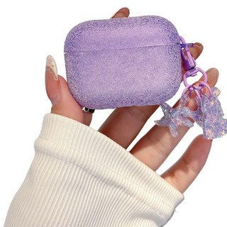 Hataesmall AirPods Pro 2 現代簡約耳機 + 掛環組合, 1套, 單一商品, 紫色