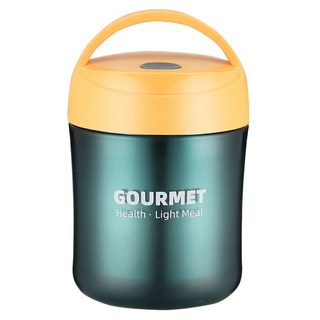 GOURMET INSULATION CUP 雙層防燙保溫304不鏽鋼湯罐, 黃色, 500ml, 1個