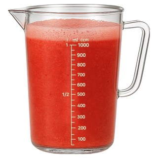 리빙메이커 업소용 PC비커 가벼운 워터포트 물 피쳐 계량컵, 투명, 1L, 1개