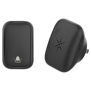 Couselect 免佈線遠距離無線門鈴 一拖一 呼叫器/電子門鈴 Q189 黑色, 1組