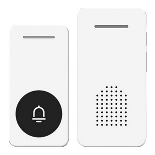 Couselect 家用超遠距離智能無線門鈴 一拖一 按鈕 + 響鈴 + 說明書 + 請按門鈴貼 + 螺絲套裝 + 雙面膠 黑色, 1組