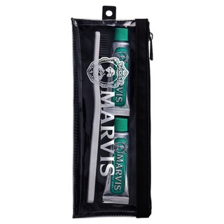 MARVIS 旅行用收納包 + 白色牙刷 + 10ml牙膏 2入組, 1套