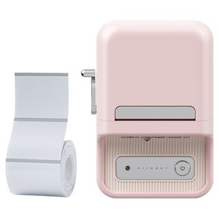 NIIMBOT 標籤機 + 標籤紙 B21S, 櫻花粉, 1台