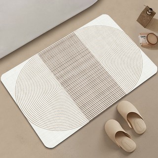 軟珪藻土地墊, 簡約線條 橢圓, 2個