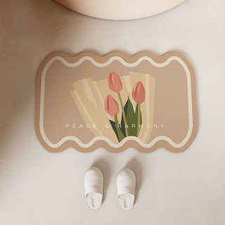 軟珪藻土地墊, 鬱金香 粉色, 2個