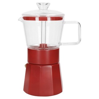 LA CAFETIERE Verona 玻璃義式摩卡壺 6杯, 紅色, 1個
