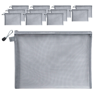 BangJiaShi 幫家適 A4網紗收納袋 大(33 x 24.5cm), 12個, 灰色