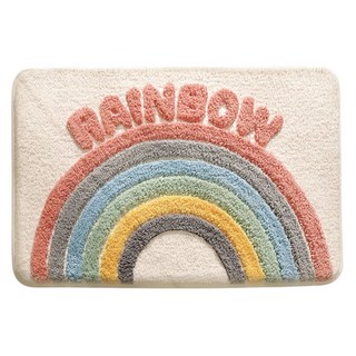 小麥購物 家用浴室防滑毛絨吸水地墊, 彩虹之上, 1個