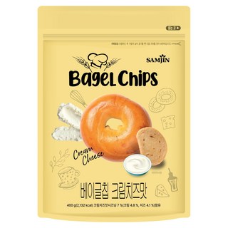 SAMJIN 三進 貝果脆片 奶油起司口味, 1包, 400g