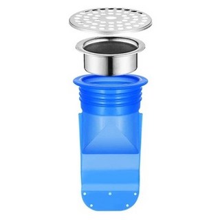 新防臭防蟲下水道地漏2件組 A款, 1組, 銀色 + 藍色