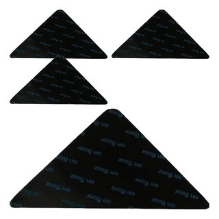 寢室安居 地毯地墊防滑三角貼片 10.5 x 10.5cm 黑色, 4個