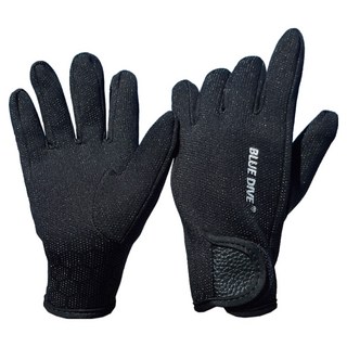 BLUE DIVE Neoprene 潛水手套 1.5mm 潛水/衝浪/溯溪/SUP適用 GV02, 黑色, 1雙