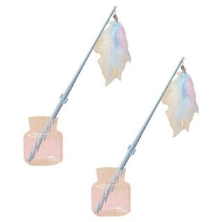 데이소이 고양이 깃털 장난감 2p 세트, 06 선인장 블루, 1세트