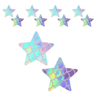 Kelbon 特殊圖案胸貼 白色全息星星, 10個